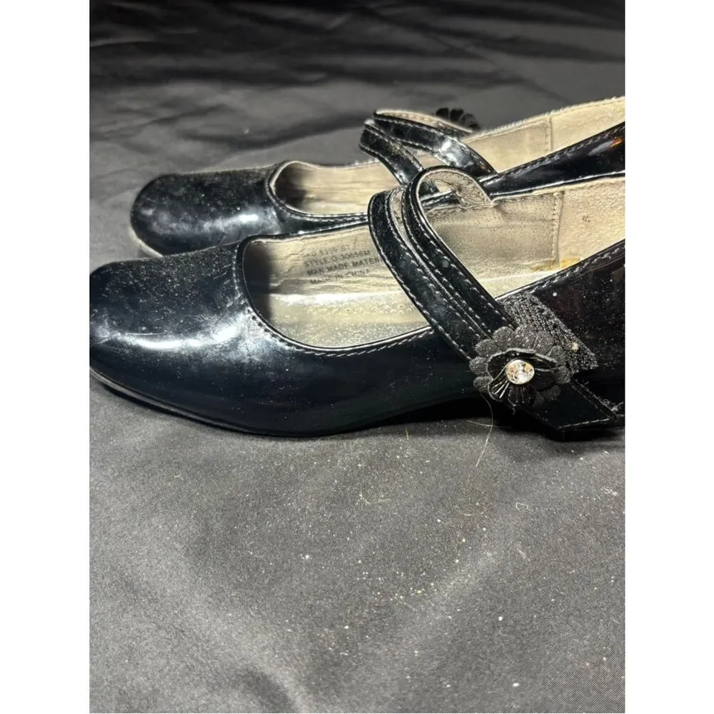 Josmo Girls Black Patent Mary Jane Shoes EPC Size 12